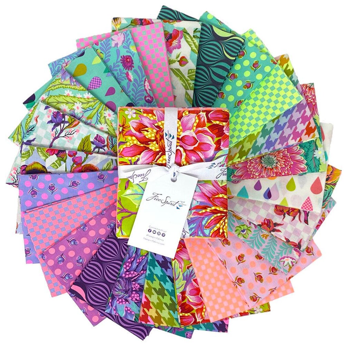 Untamed Neon Fat Quarter Bundle 18"x21" 24pcs Tula Pink Free Spirit Cotton Fabric FS-FB4FQTP.UNTAMED