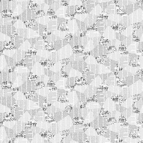 Urban News 118" Wide back Newspaper Collage White Chelsea DesignWorks Studio E Cotton Fabric