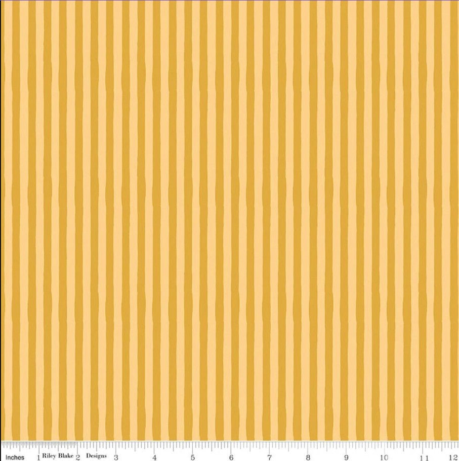 Utah Stripes Gold Kelsey Carlson Riley Blake Designs Cotton Fabric RB-C17024-GOLD
