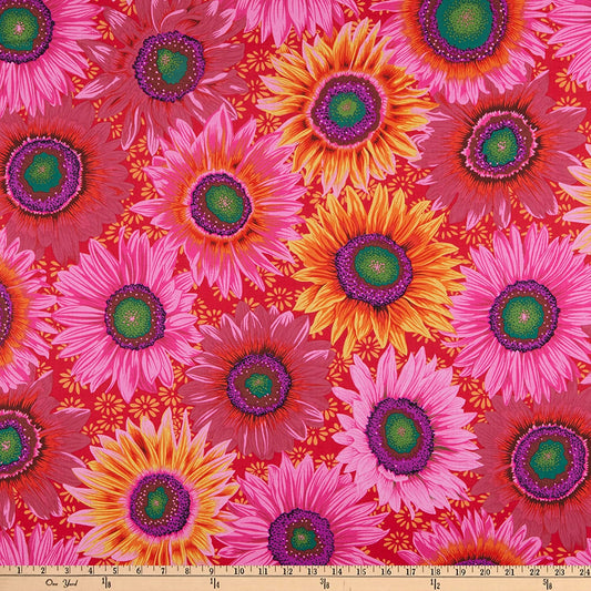Van Gogh Red Philip Jacobs Stash Kaffe Fassett Collective Free Spirit Cotton Fabric FS PWPJ111.RED
