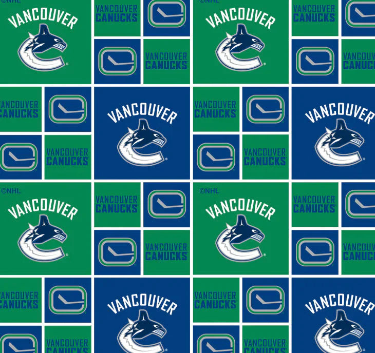 Vancouver Canucks NHL Hockey Box Design Cotton Fabric SYK-NHL-020-VAN