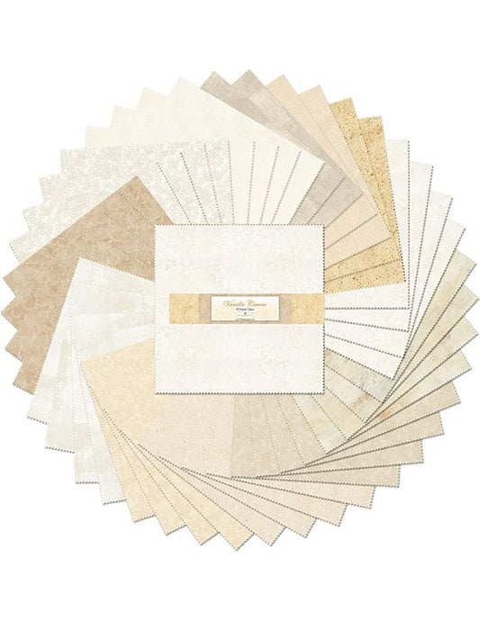 Vanilla Cream 10" Squares Karat Gems Wilmington Prints Cotton Fabric