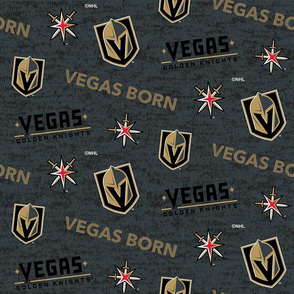 Vegas Golden Knights NHL Hockey Vegas Born Sykel Enterprises Cotton Fabric NHL-1194-KNI