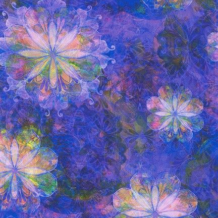 Venice Pressed Petals Blooms Violet Christiane Marques Robert Kaufman Cotton fabric RK-AQSD-19721-22
