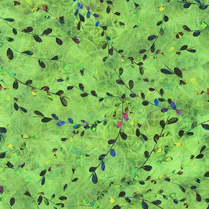 Venice Stained Glass Pussy Willow Mint Christiane Marques Robert Kaufman Cotton Fabric RK-AQSD-19720-32