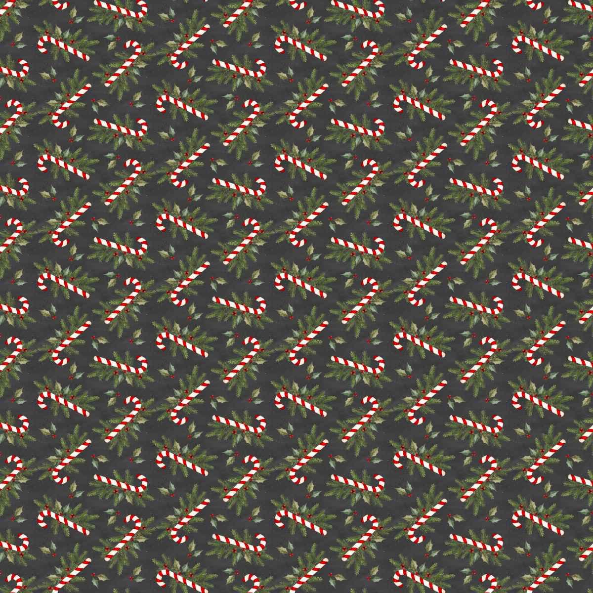 Very Merry Gingerbread Sugar Spruce Charcoal Beth Albert 3 Wishes Cotton Fabric 3W-24612-CHR | US Fabric Shop