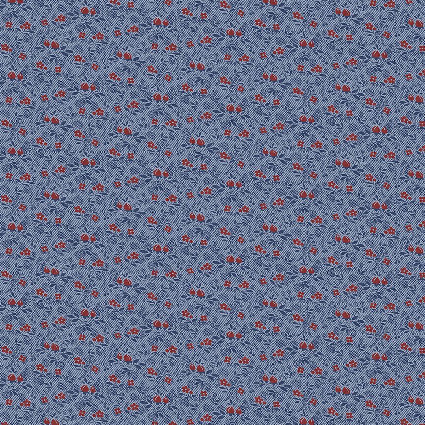 Victory Garden Tiny Victorian Florals Blue Wing and a Prayer Timeless Treasures Cotton Fabric TT-JT-CD2112- BLUE