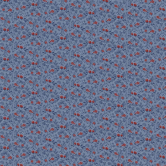 Victory Garden Tiny Victorian Florals Blue Wing and a Prayer Timeless Treasures Cotton Fabric TT-JT-CD2112- BLUE