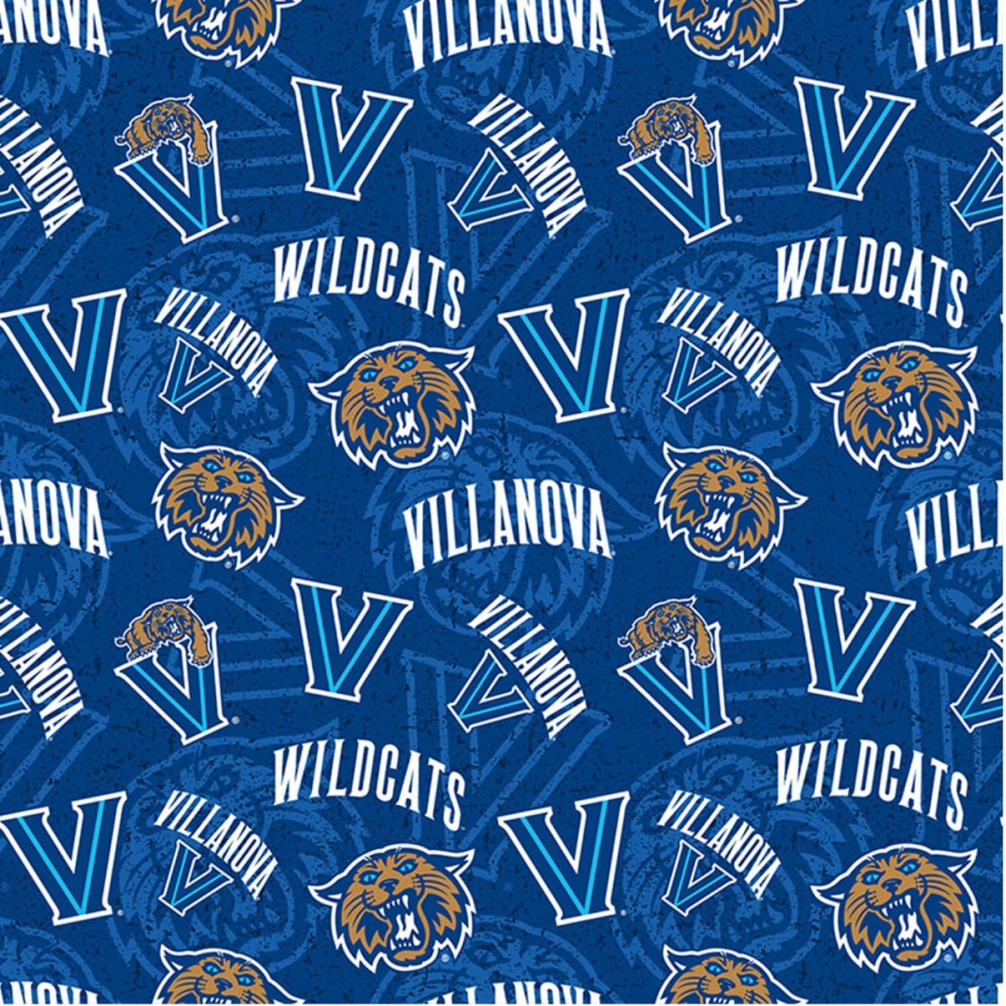 Villanova Wildcats NCAA College Allover Sykel Cotton Fabric VU-1178