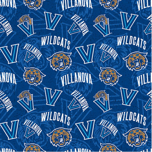Villanova Wildcats NCAA College Allover Sykel Cotton Fabric VU-1178