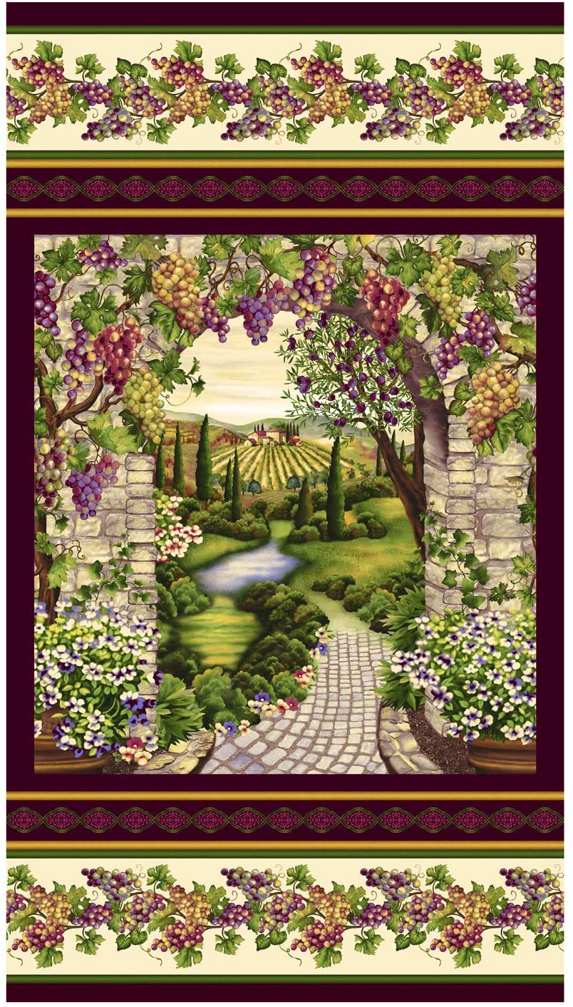 Vineyard Collection Villa Arch Panel 24" Geoff Allen Studio ECotton Fabric