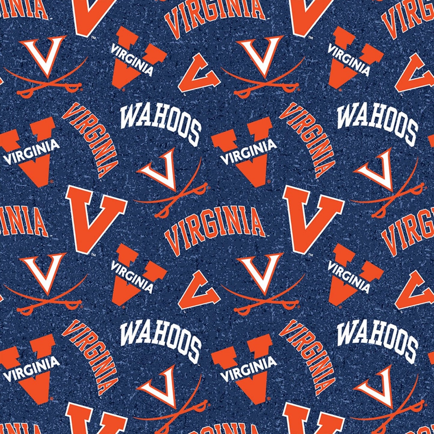 Virginia Cavaliers NCAA College UVA Tone on Tone Sykel Cotton Fabric UVA-1178