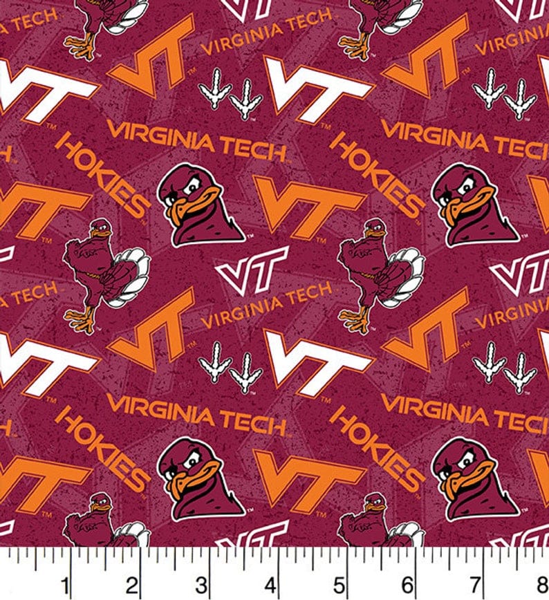 Virginia Tech Hokies NCAA College VT Tone on Tone Sykel Cotton Fabric