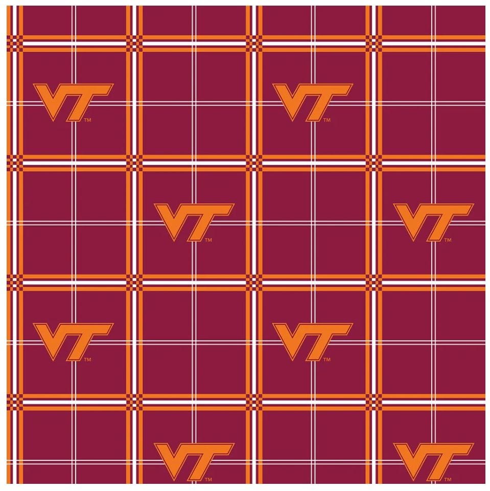 Virginia Tech Hokies NCAA College Plaid Sykel Enterprises Cotton Flannel Fabric VT-023 | US Fabric Shop