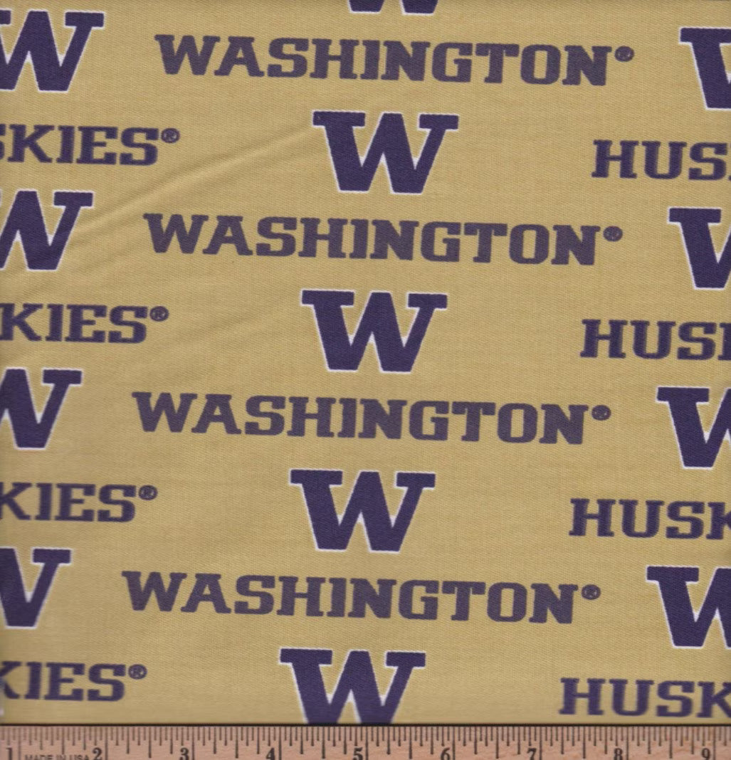 Washington Huskies NCAA College Canvas Twill 58" Sykel Cotton Fabric WA-250