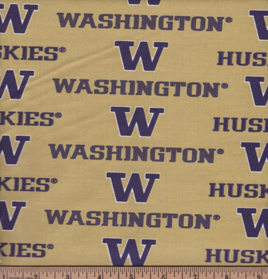 Washington Huskies NCAA College Canvas Twill 58" Sykel Cotton Fabric WA-250