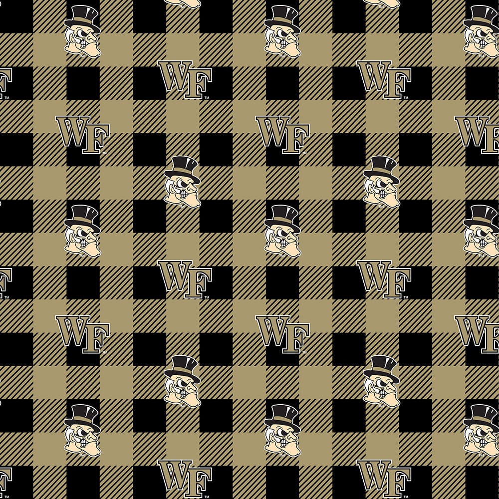 Wake Forest Deacons NCAA College Buffalo Plaid Sykel Enterprises Polyester Fleece Fabric WF-1190 | US Fabric Shop