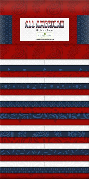 All American 2.5" Strips Karat Gems Wilmington Prints Cotton Fabric WP-842-34-842