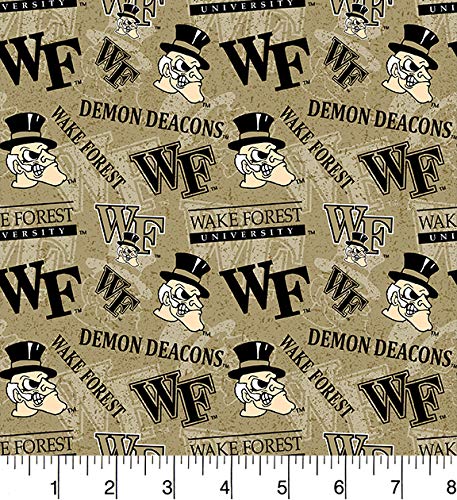 Wake Forest Deacons NCAA College Tone on Tone Sykel Cotton Fabric WF-1178