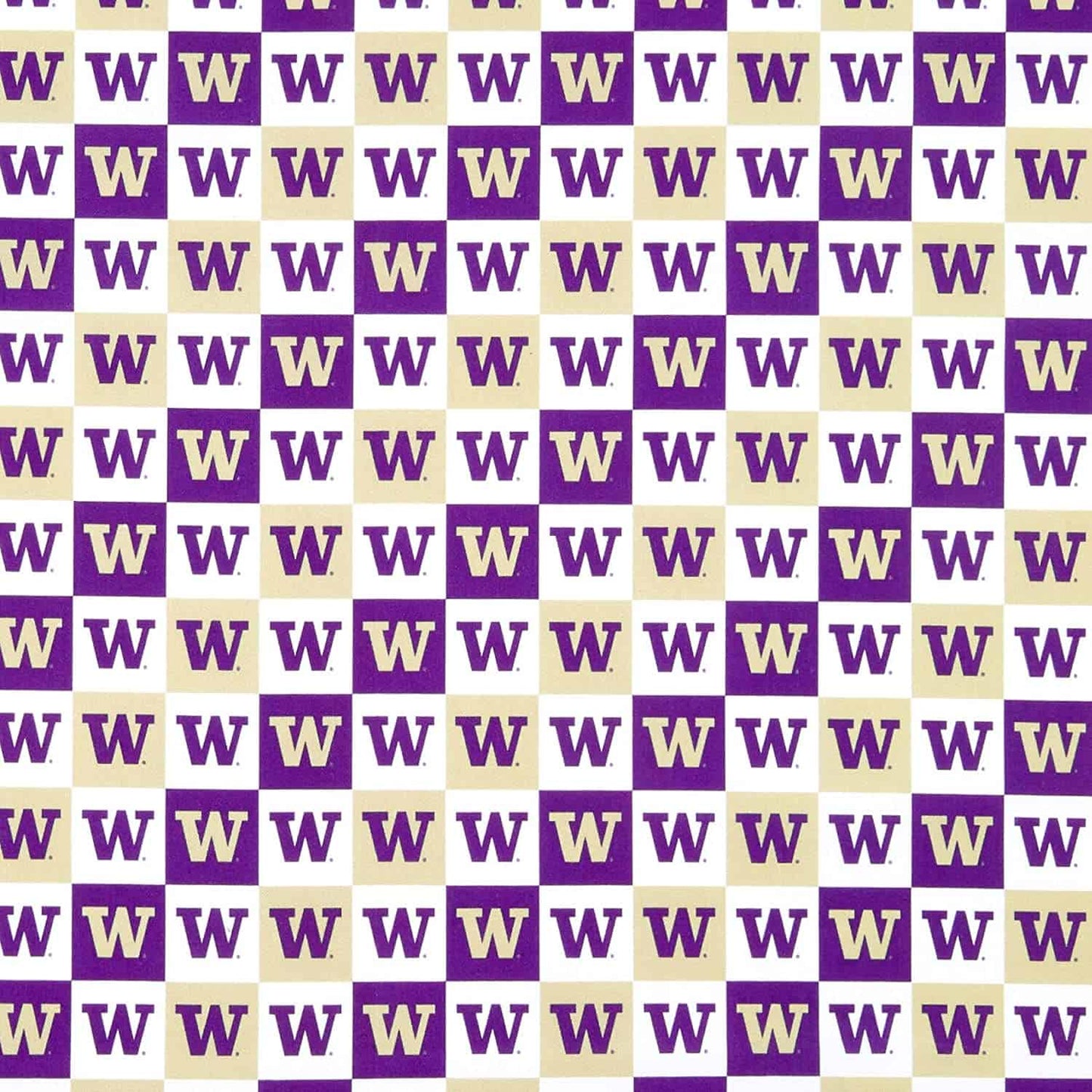 Washington Huskies NCAA Collegiate Check Sykel Cotton Fabric WA-1158