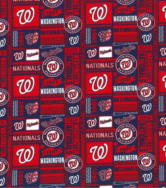 Washington Nationals MLB Baseball Block Patch Fabric Traditions Cotton Fabric MLB-60313B