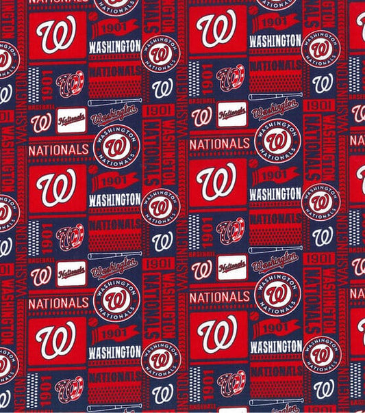 Washington Nationals MLB Baseball Block Patch Fabric Traditions Cotton Fabric MLB-60313B