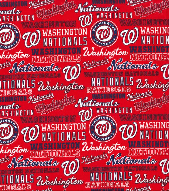 Washington Nationals MLB Baseball Words Text Fabric Traditions Cotton Fabric MLB-60305B