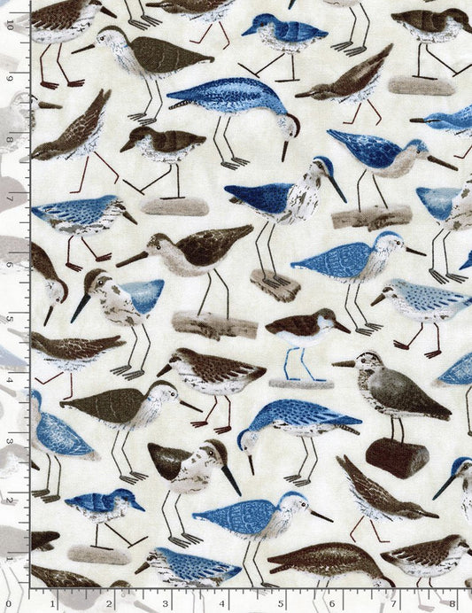 Water Birds Natural Cream Timeless Treasures Cotton Fabric TT-BIRD-C8290-NATURAL