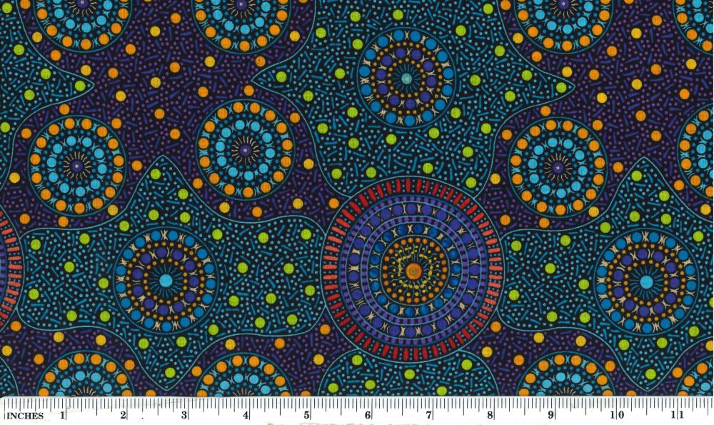 Waterhole and Riverbed Purple Cathy Turner M&S Textiles Australia Cotton Fabric MSTA-WRBP-Purple