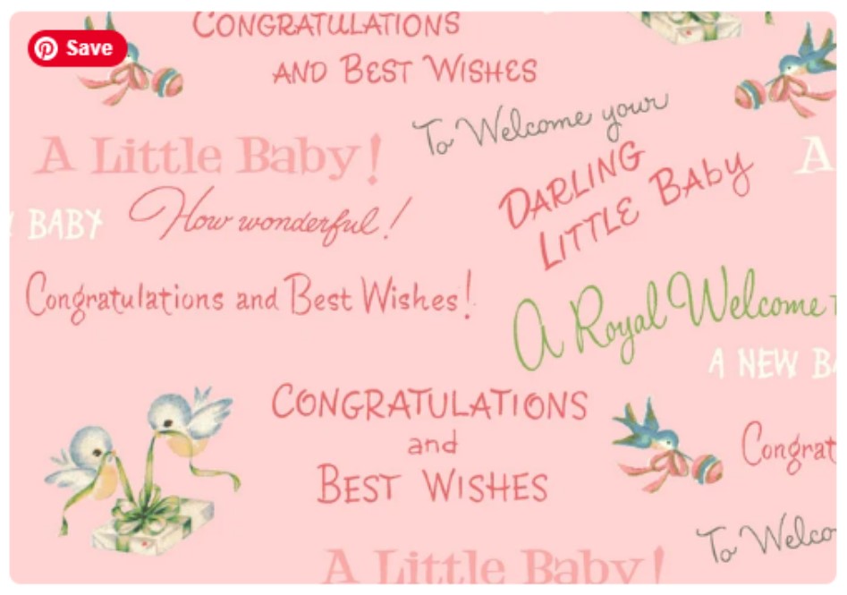 Welcome Baby Pink Washington Street Studio P& B Textiles Cotton Fabric