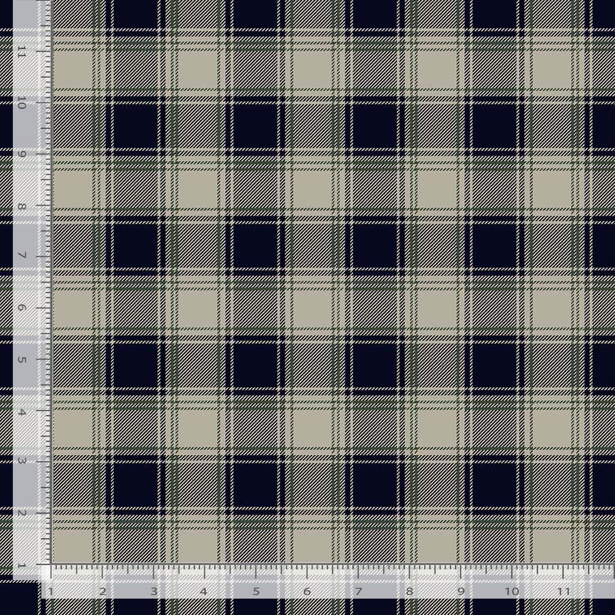 Welcome Winter Buffalo Plaid Taupe Black Katie Hennagir Timeless Treasures Cotton Fabric TT-KATIE-CD4268-TAUPE