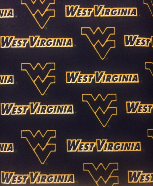 West Virginia Mountaineers NCAA College Blue Sykel Canvas Twill Fabric WV-250