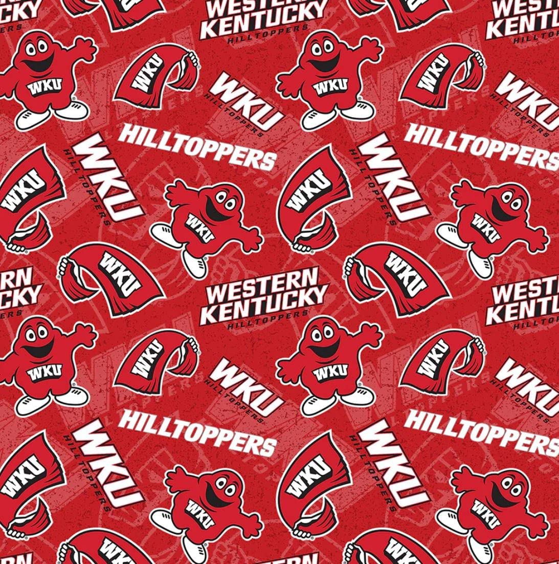 Western Kentucky Hilltoppers NCAA College Tone Tone Sykel Cotton Fabric WKY-1178