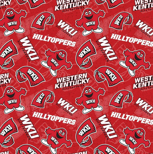 Western Kentucky Hilltoppers NCAA College Tone Tone Sykel Cotton Fabric WKY-1178