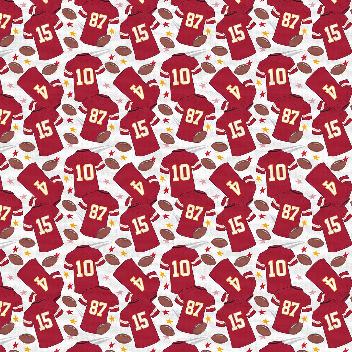 What a Catch Kansas City Chiefs Team Football Jerseys White PBS Collection PaintBrush Studio Cotton Fabric PBS-120-24870