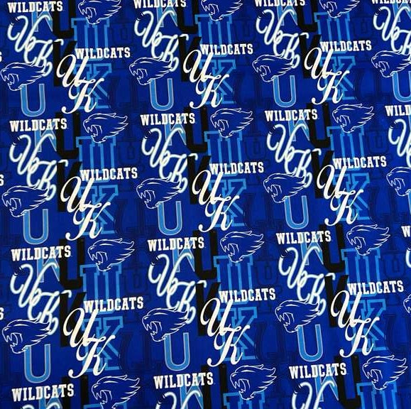 Kentucky Wildcats NCAA College Letters Sykel Cotton Fabric KY-1372