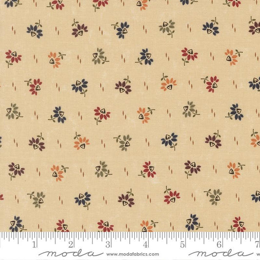 Wheatland Coneflowers Small Floral Wheat Natural Kansas Troubles Quilters Moda Cotton Fabric MD-9793-11