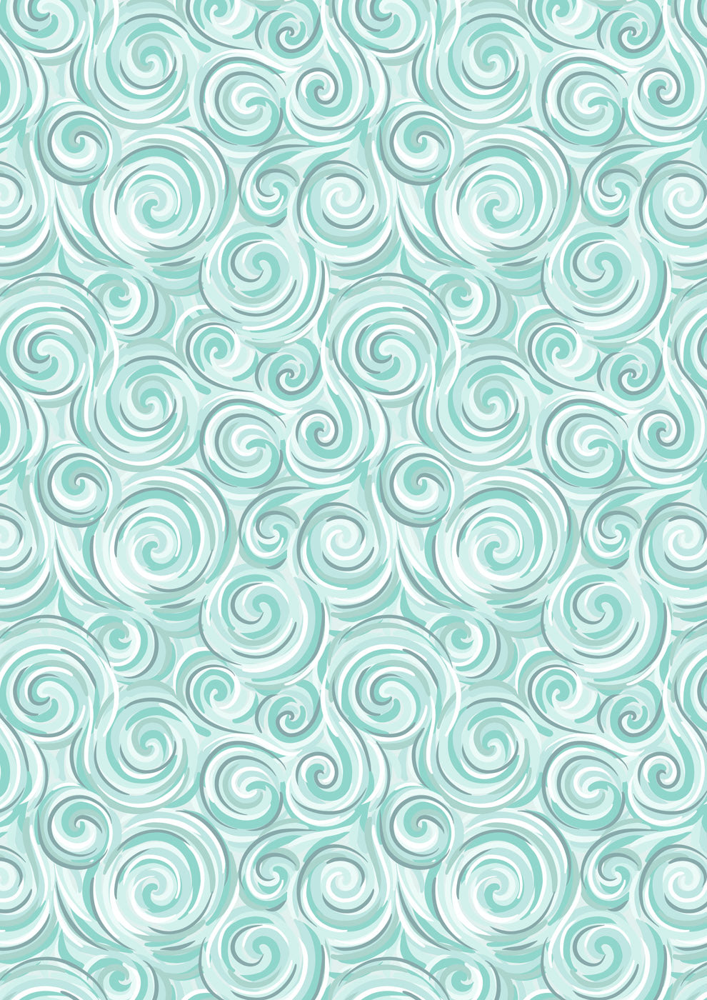 Where the Sky Dances Northern Lights Swirl Icy Blue Pearl Lewis and Irene Cotton Fabric LI-L67B