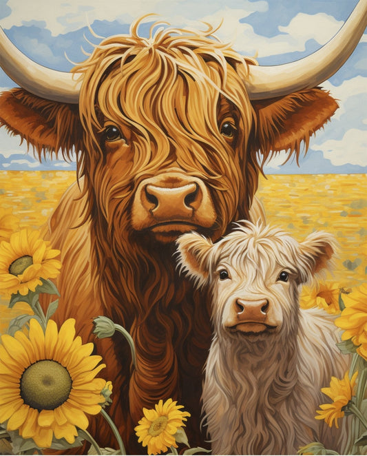 Whimsical Highland Cow Panel 35.5" Multi David Textiles Cotton Fabric DT-DX-6644-4C-1