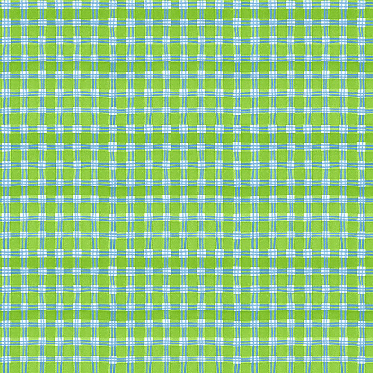 Whimsy Daisical II Plaid Green Keri Schneider Blank Quilting Cotton Fabric