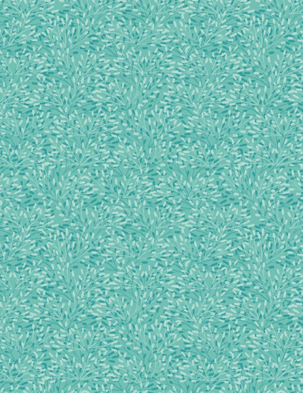 Whimsy Leaves Teal Jo Taylor Wilmington Prints Cotton Fabric