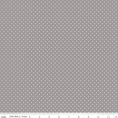White Swiss Dots Gray The RBD Designers Riley Blake Designs Cotton Fabric RB-C670-40-GRAY
