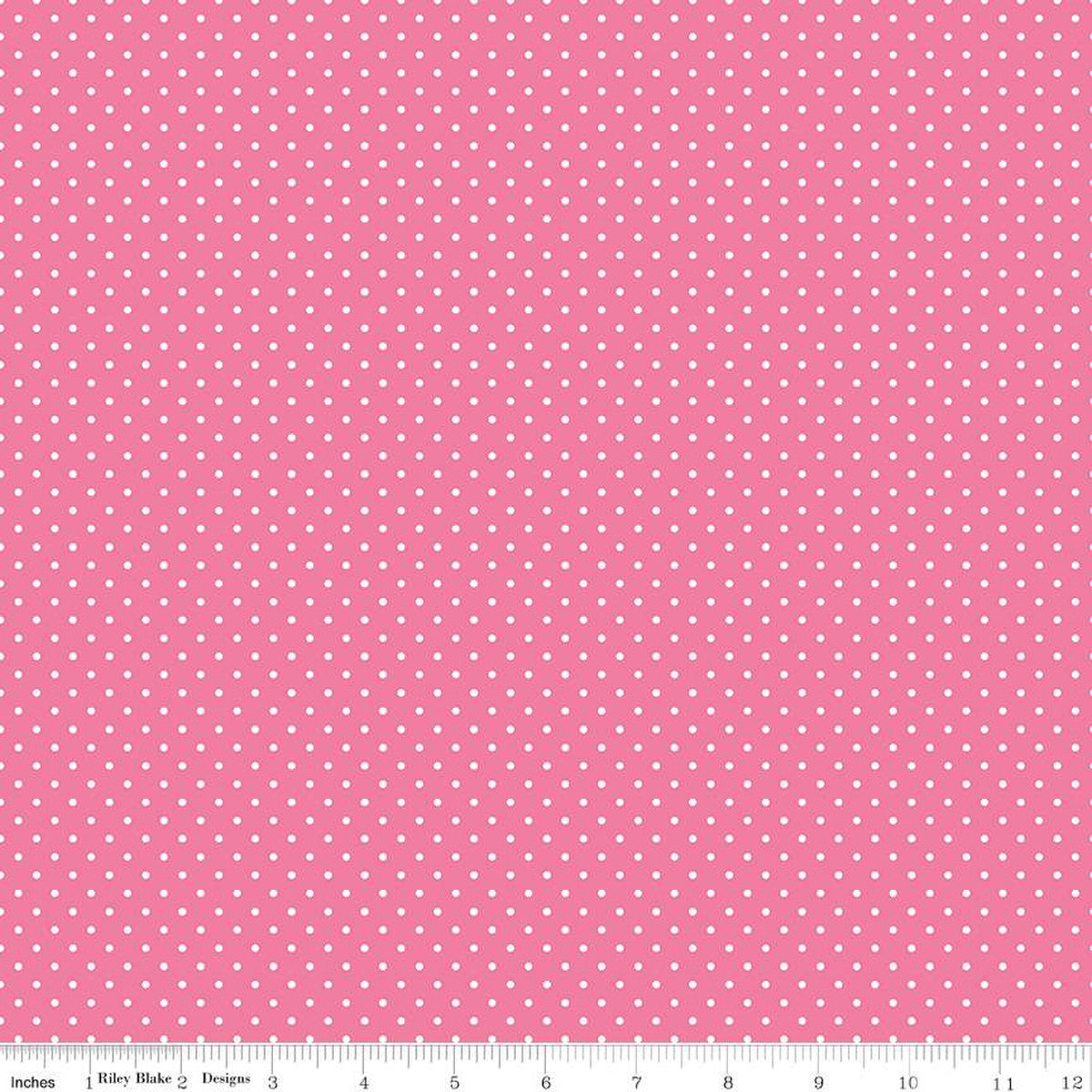White Swiss Dots Hot Pink The RBD Designers Riley Blake Designs Cotton Fabric RB-C670-70-HOTPINK