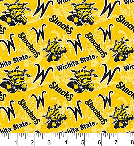Wichita State Shockers NCAA College Tone on Tone Sykel Cotton Fabric WSU-1178
