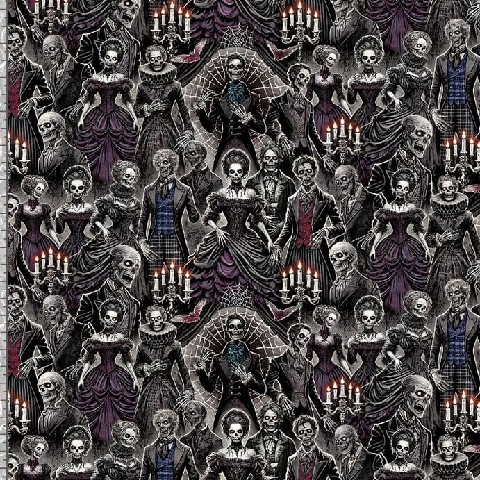 Wicked Willow Day of Dead Gala Grey Timeless Treasures Cotton Fabric TT-WICKED-CD4139-GREY | US Fabric Shop