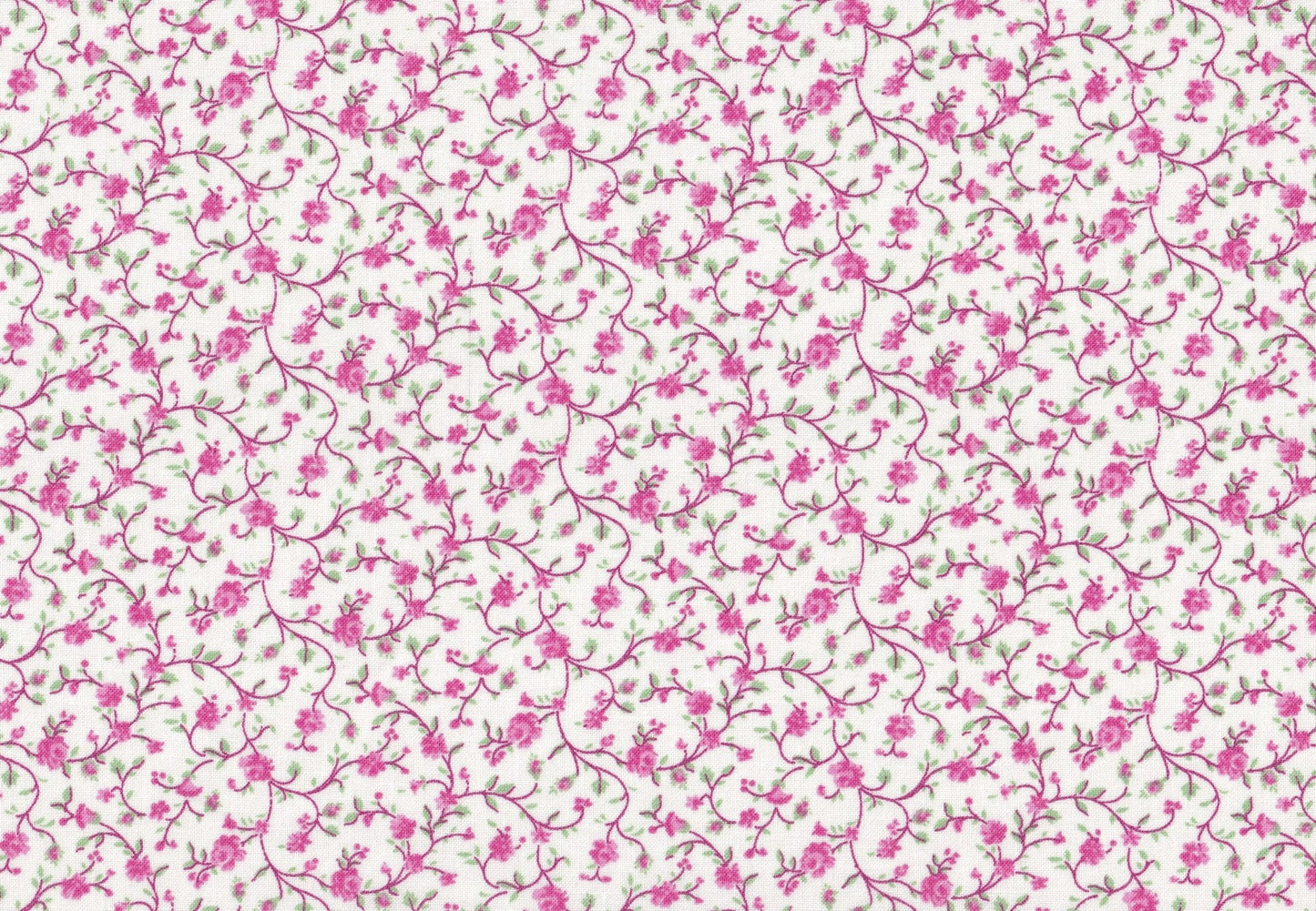 Wild Flowers Calico Floral Vines Pink Foust Textiles Cotton Fabric