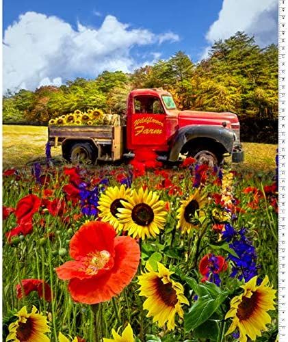 Wildflowers Farm Panel 35.5" David Textiles Cotton Fabric DT-AL-4475-0C-1