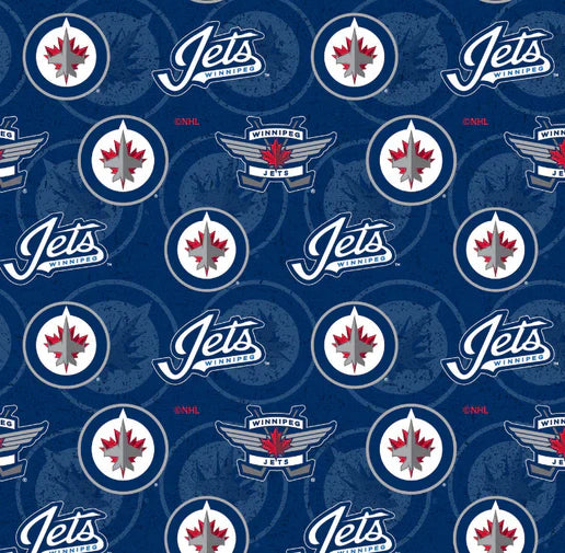 Winnipeg Jets NHL Hockey Tone on Tone Design Cotton Fabric SYK-NHL-1199-JET