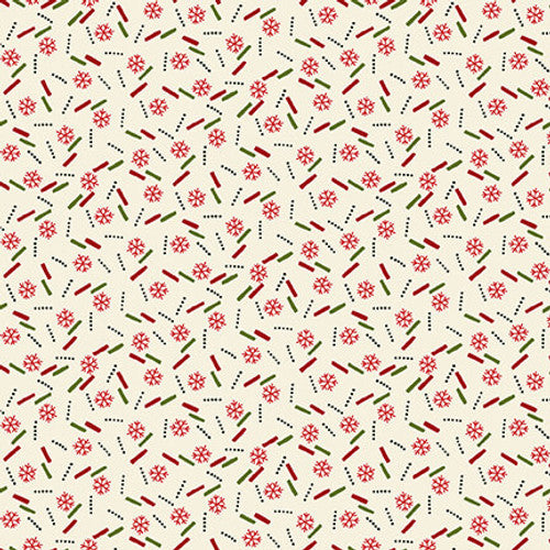 Winter Joy Snowflake Toss Cream Hannah West Henry Glass Cotton Fabric HG-2858-33