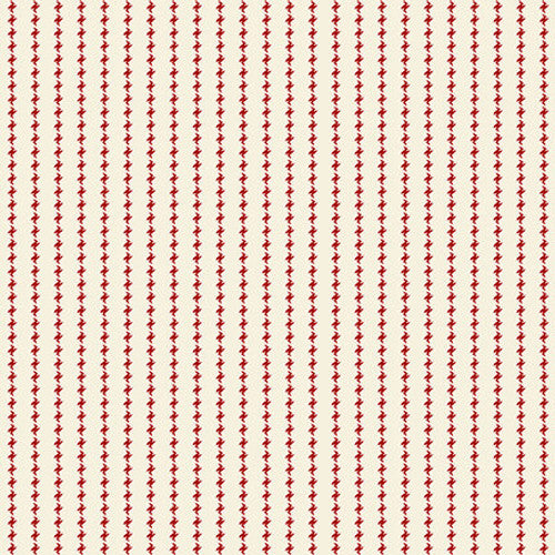 Winter Joy Stripe Red Cream Hannah West Henry Glass Cotton Fabric HG-2859-33